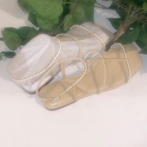 Marc Fisher Cream Strappy Sandals